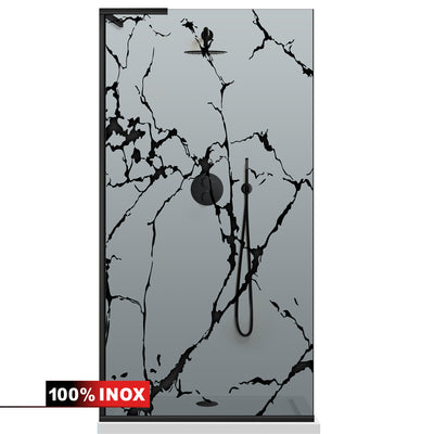 Paravan dus Walk-in, Perete dus Inox, #Gri #Szürke