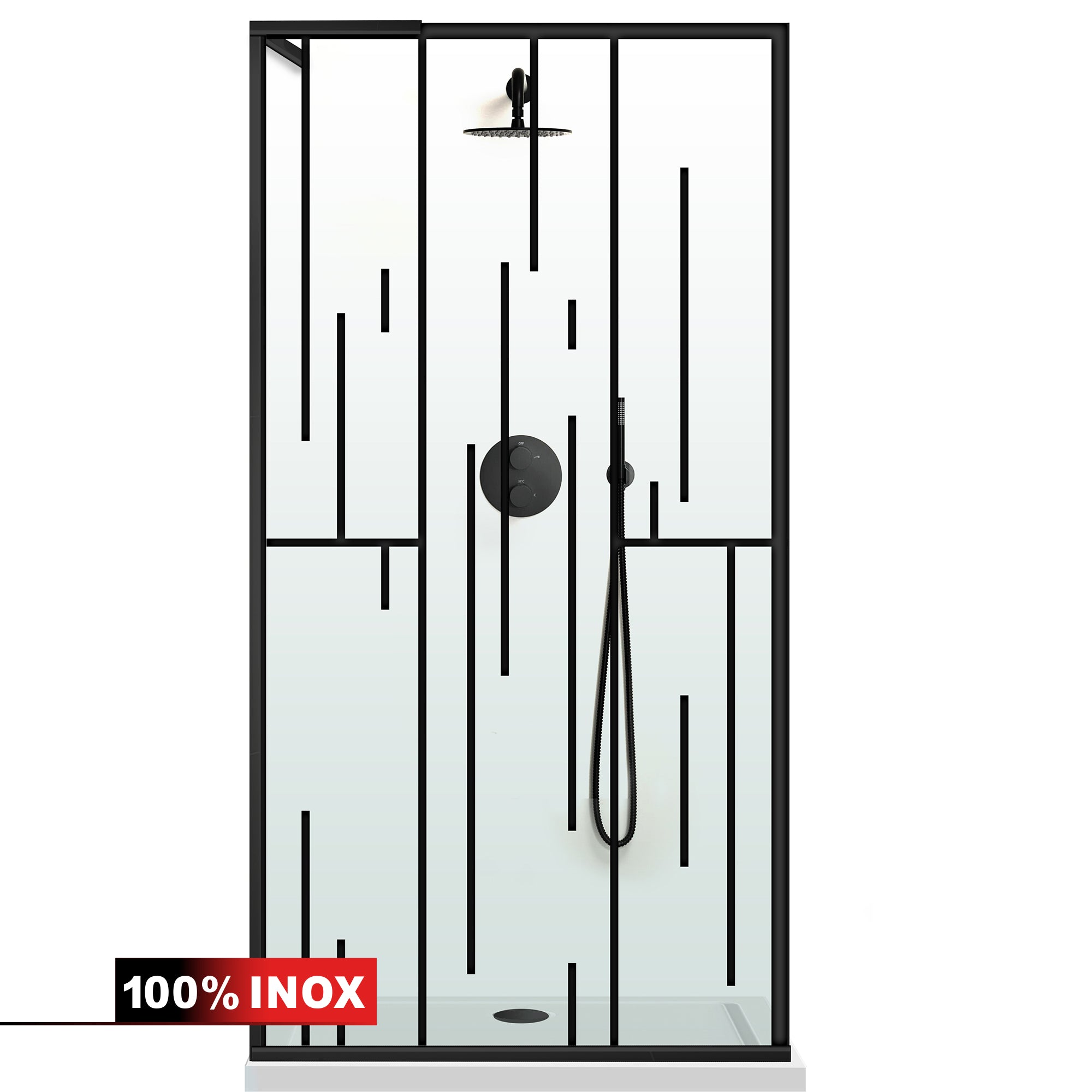 Paravan dus Walk-in, Perete dus Inox, #Clara #Víztiszta
