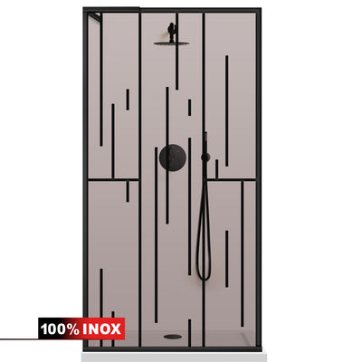 Paravan dus Walk-in, Perete dus Inox, #Bronz #Bronz