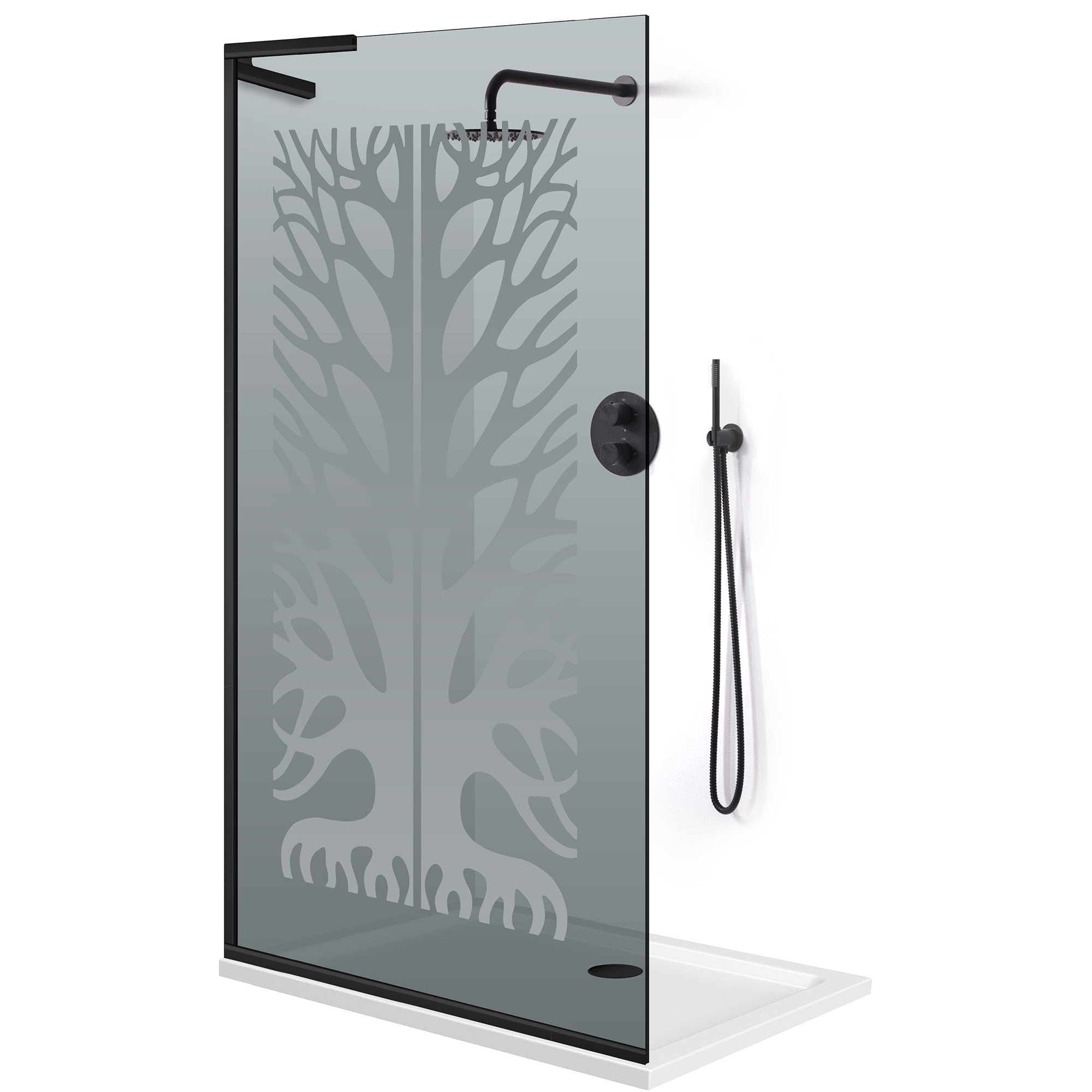 Paravan dus Walk-in, Perete dus Inox, #Gri #Szürke