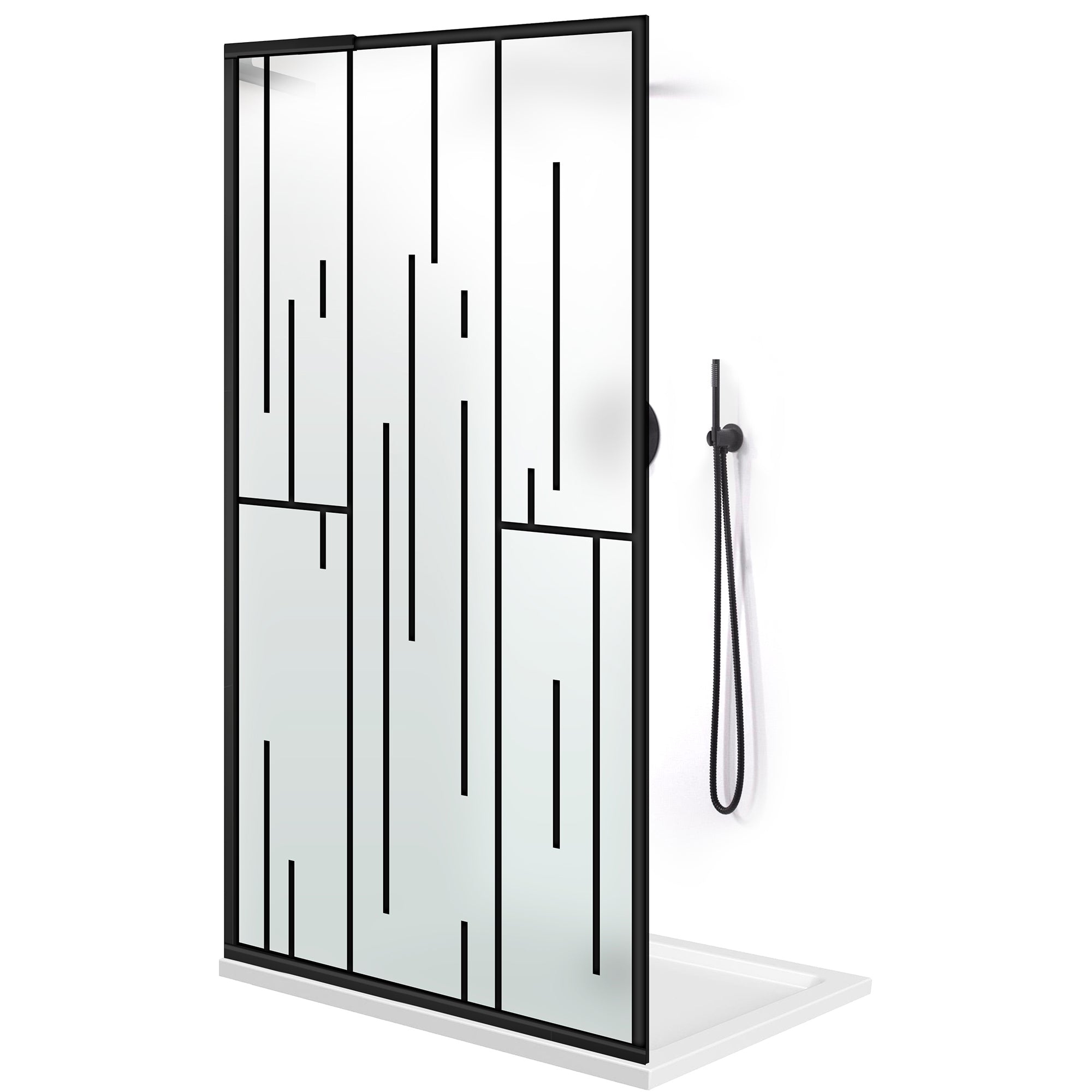 Paravan dus Walk-in, Perete dus Inox, #Mat #Matt