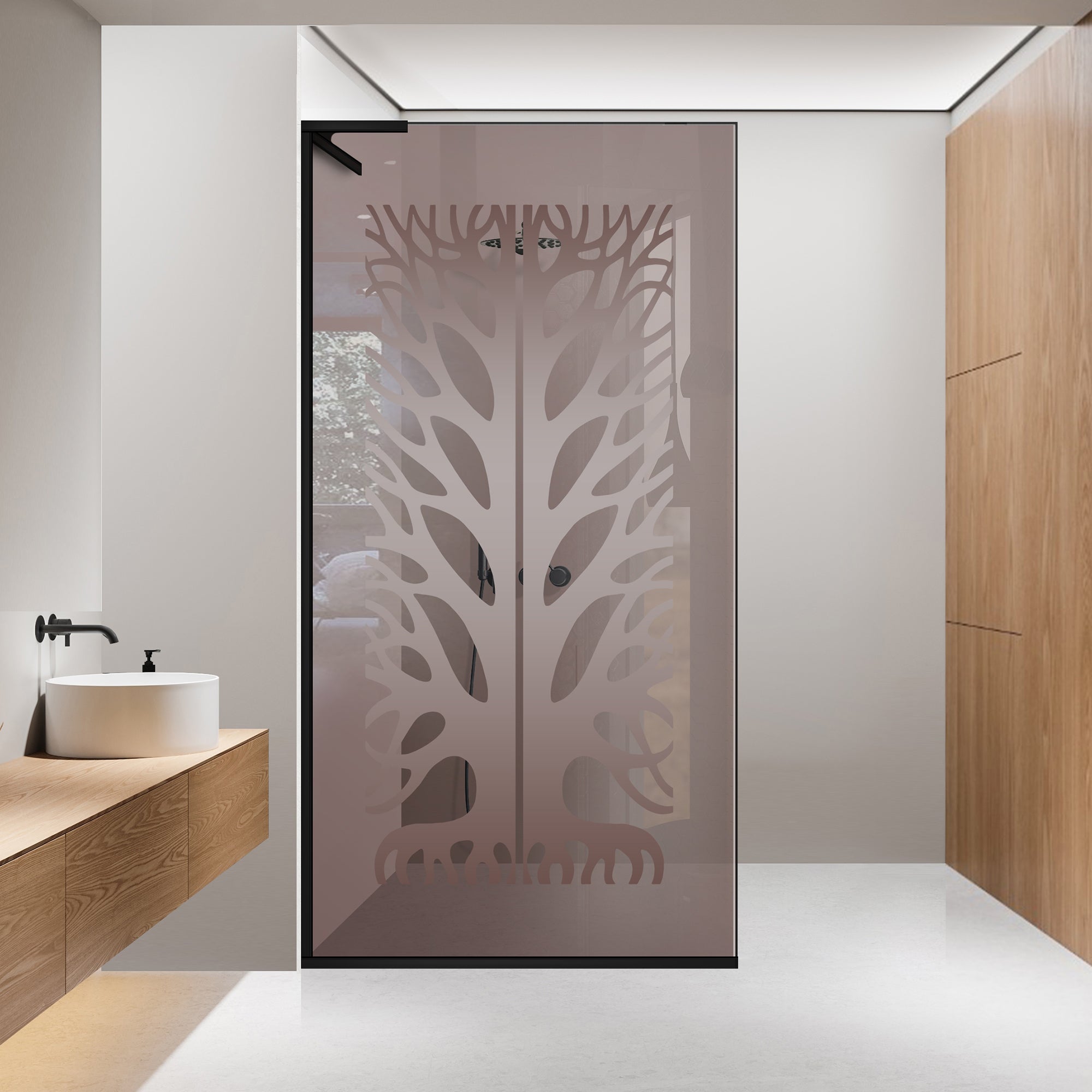 Paravan dus Walk-in, Perete dus Inox, #Bronz #Bronz