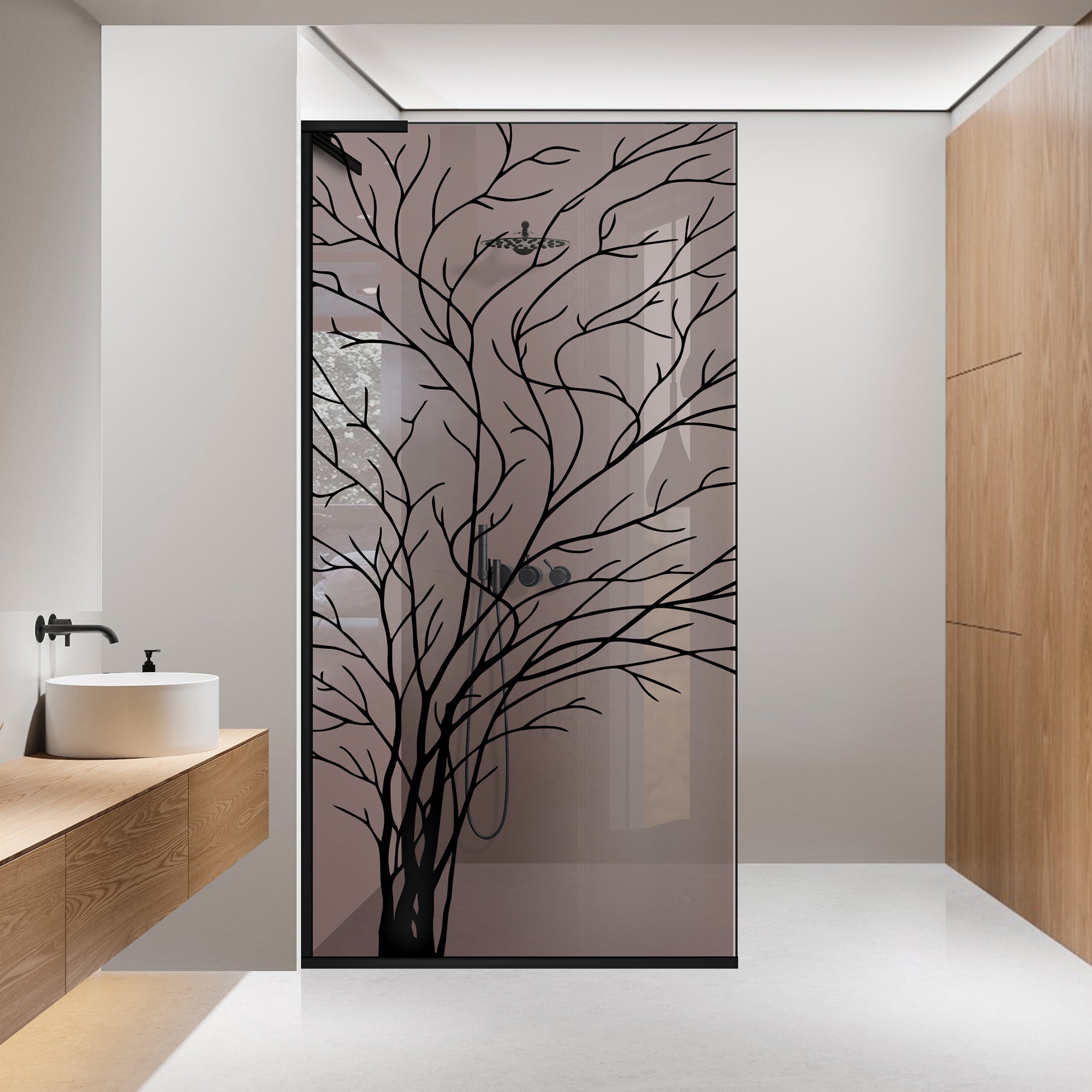 Paravan dus Walk-in, Perete dus Inox, #Bronz #Bronz
