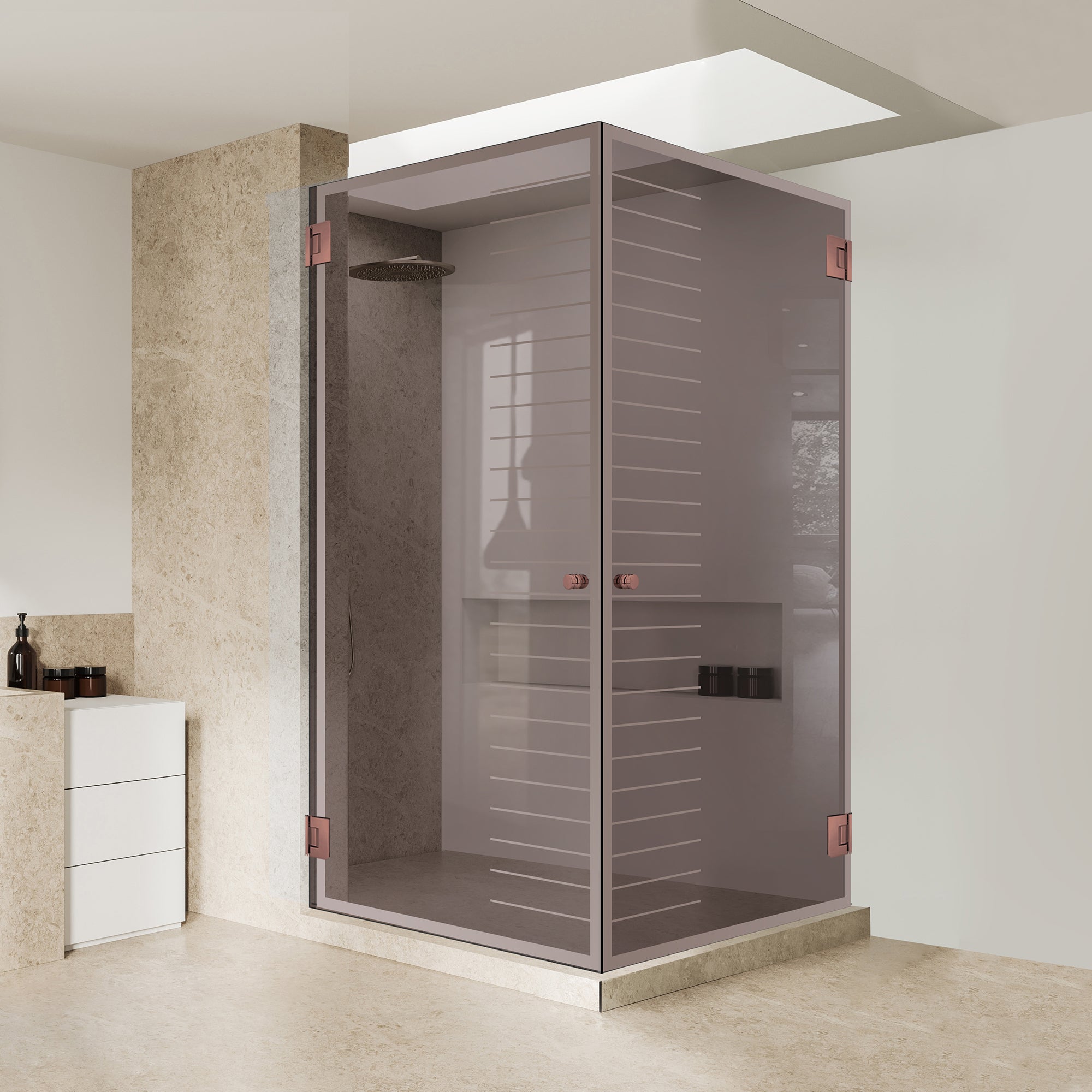 Cabina dus cu usa batanta #Bronz