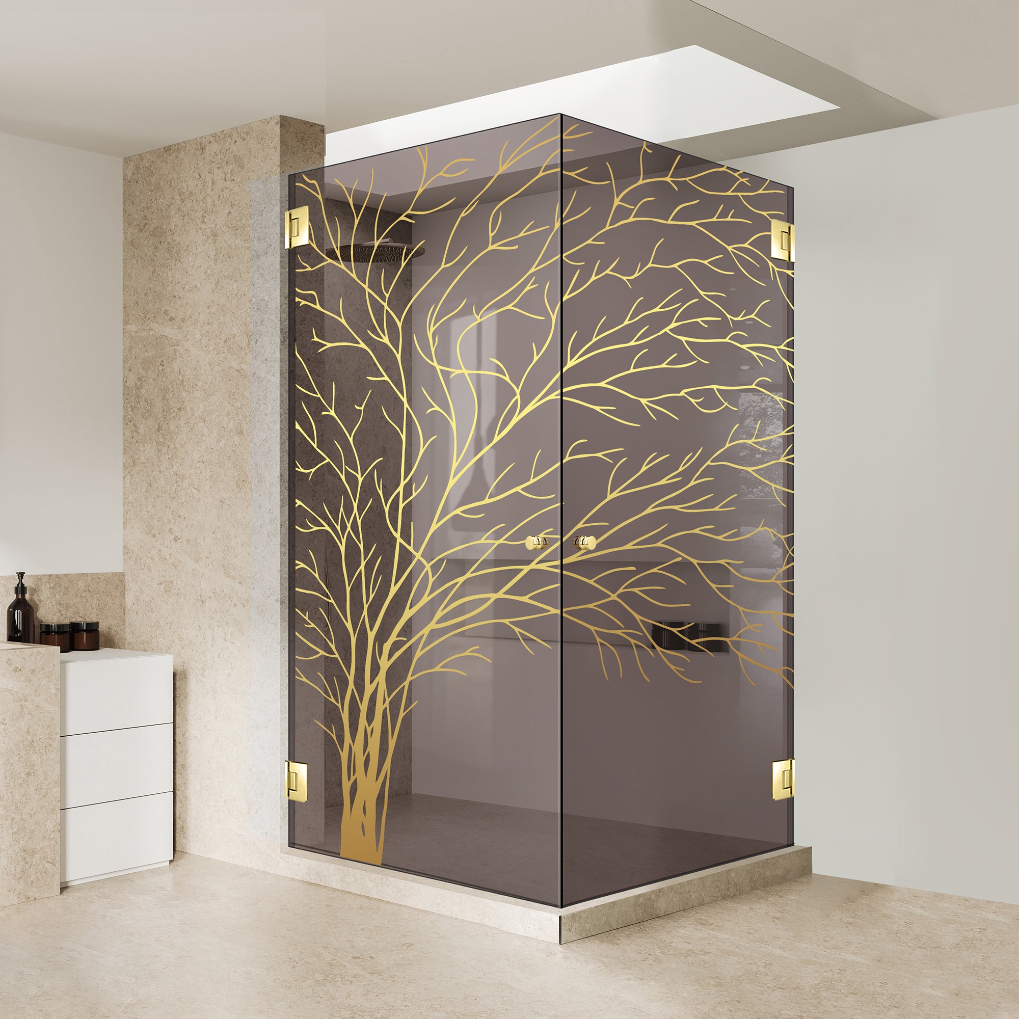 Cabina dus cu usa batanta #Bronz
