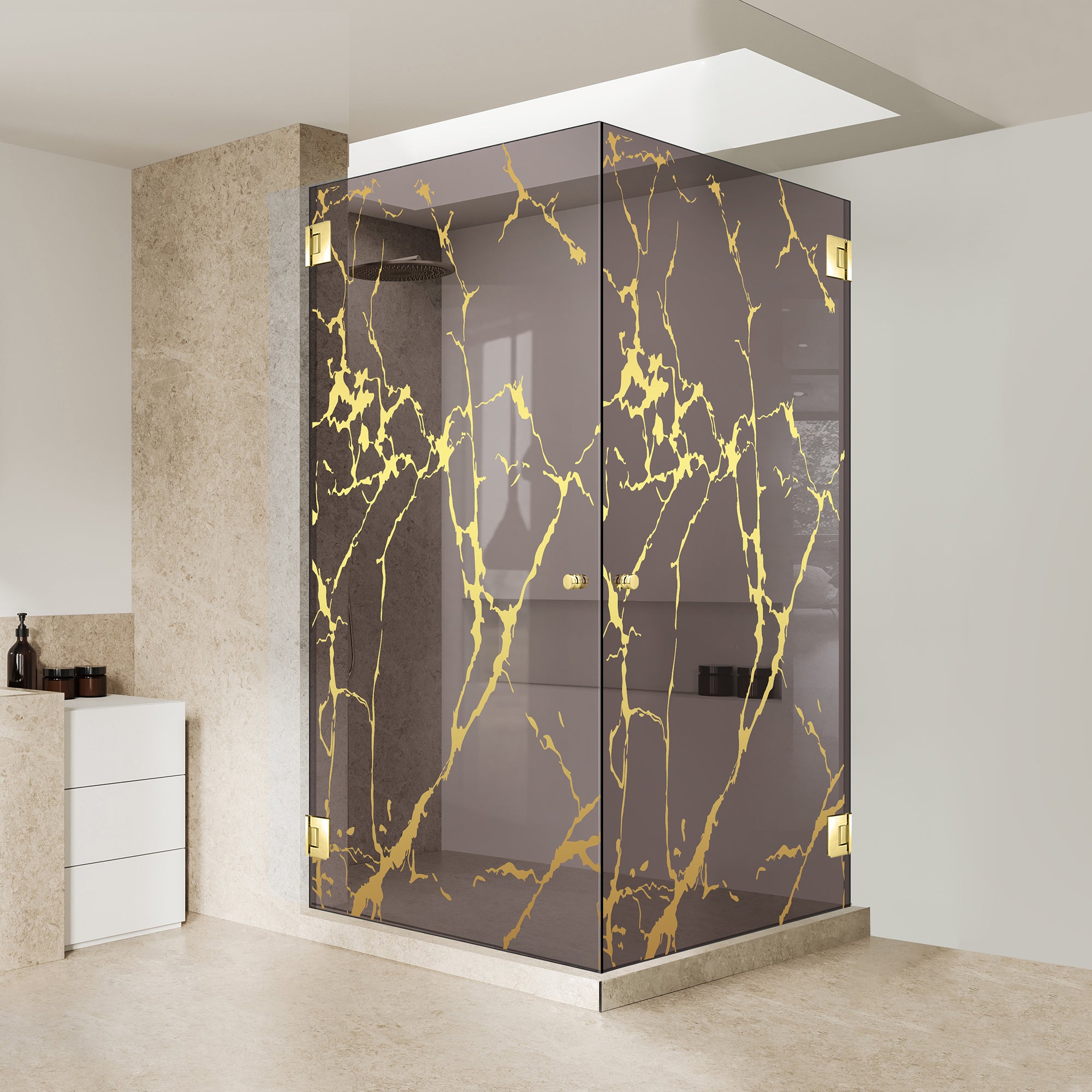 Cabina dus cu usa batanta #Bronz