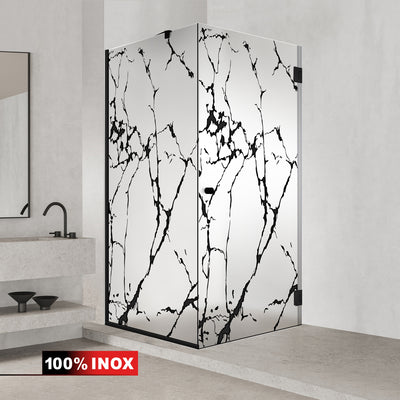 Cabine de douche avec porte battante #Dépoli