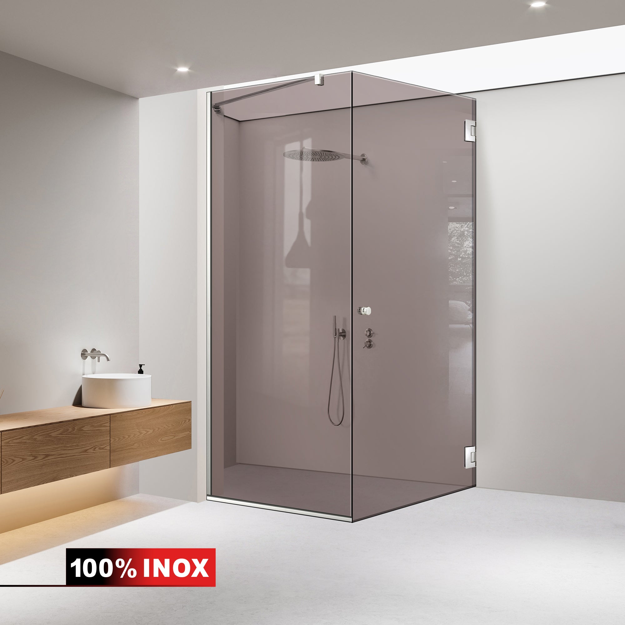 Shower enclosure with swing door #Bronze