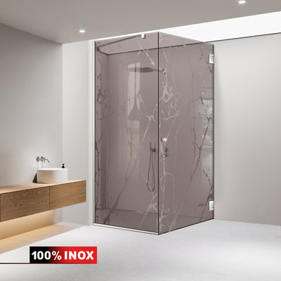 Cabine de douche avec porte battante #Bronze