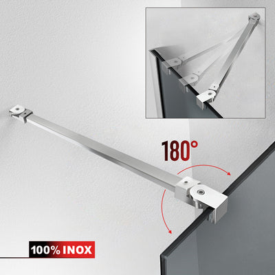 Paravan dus Walk-in, Perete dus  Inox, #Gri #Szürke