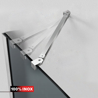 Cabine de douche avec porte battante #Gris