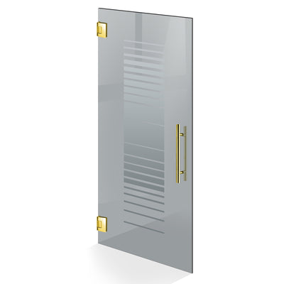Hinged glass door gold, #Grey