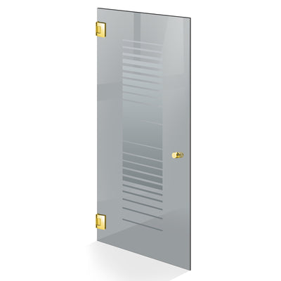 Hinged glass door gold, #Grey