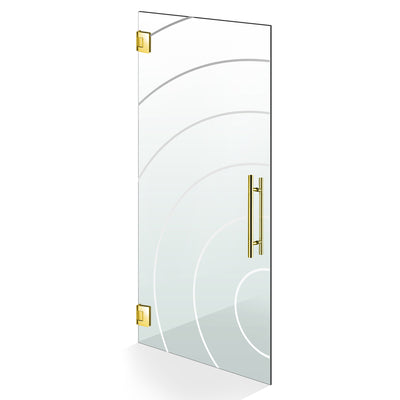Hinged glass door gold, #Clear