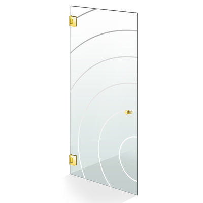 Hinged glass door gold, #Clear