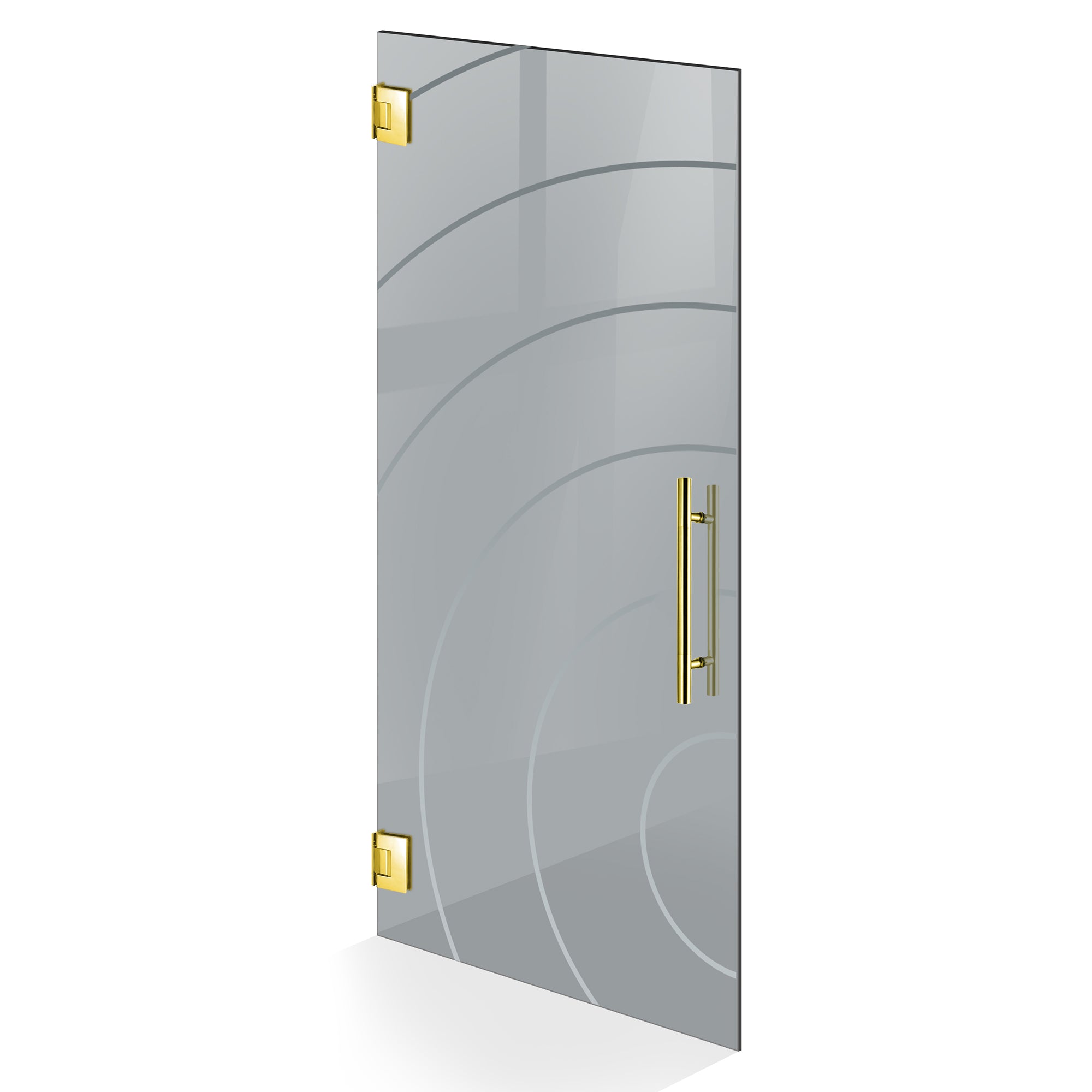 Hinged glass door gold, #Grey