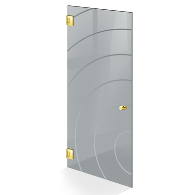 Hinged glass door gold, #Grey