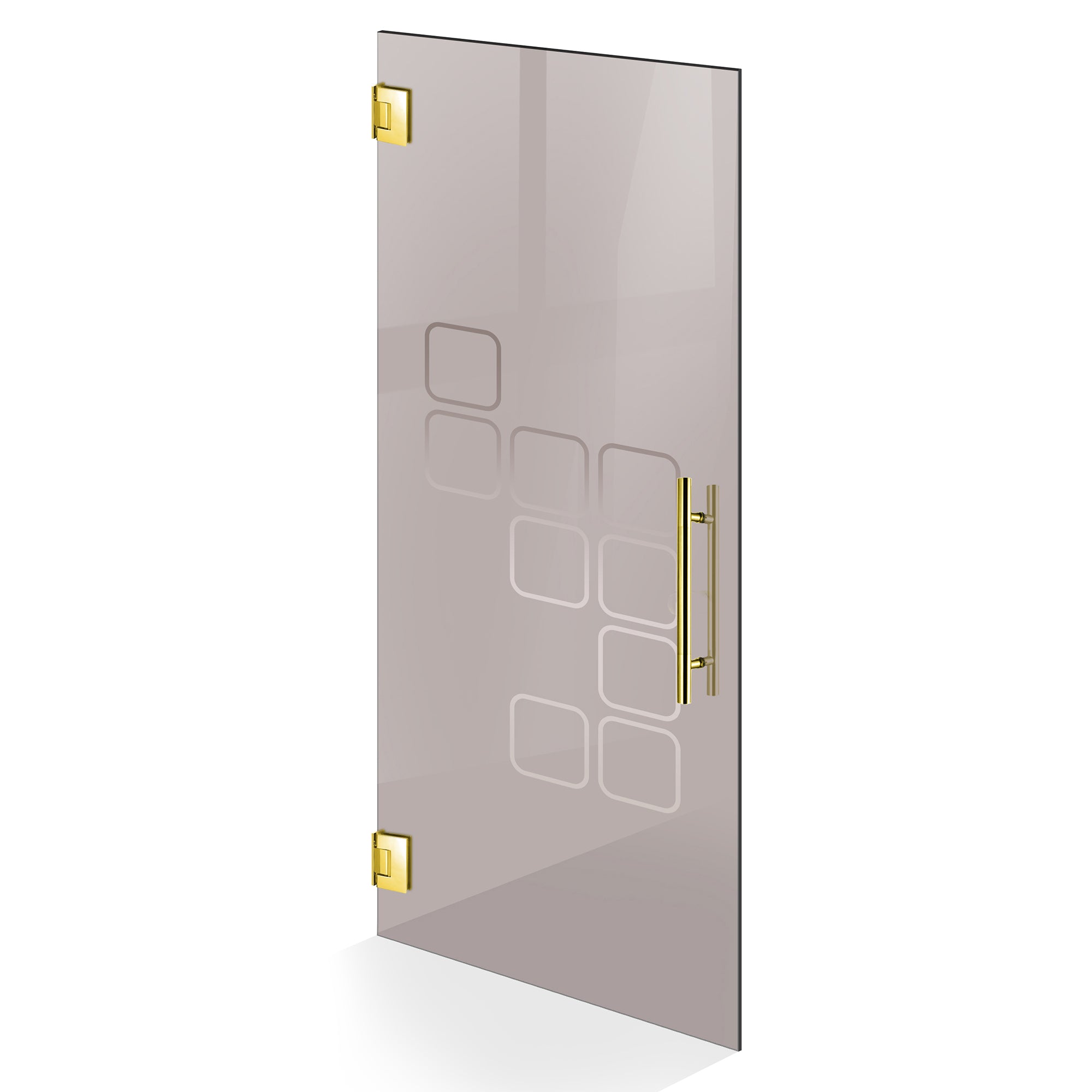 Hinged glass door gold, #Bronze