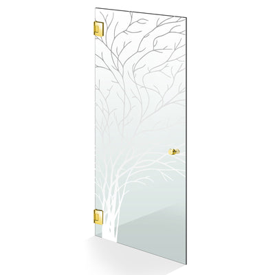 Hinged glass door gold, #Clear