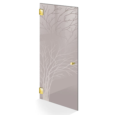 Hinged glass door gold, #Bronze