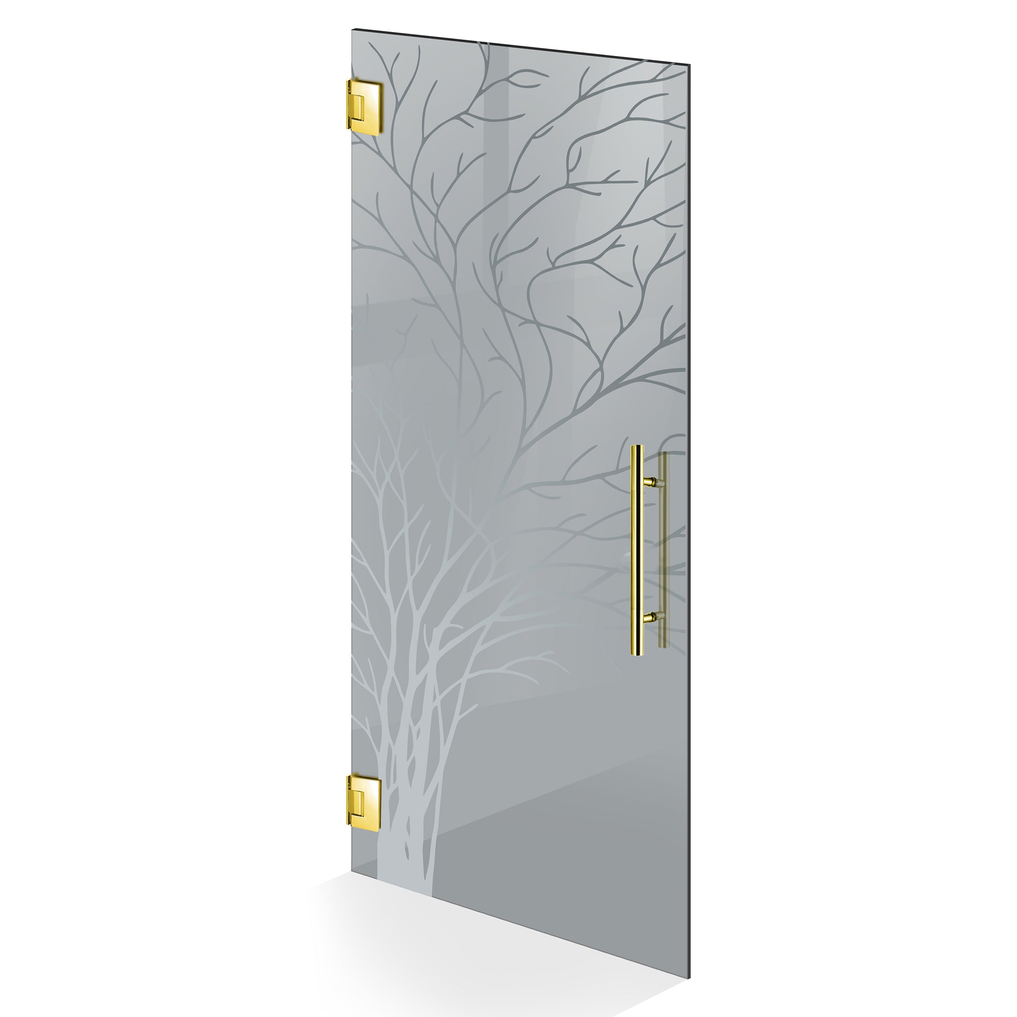 Hinged glass door gold, #Grey