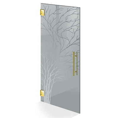 Hinged glass door gold, #Grey