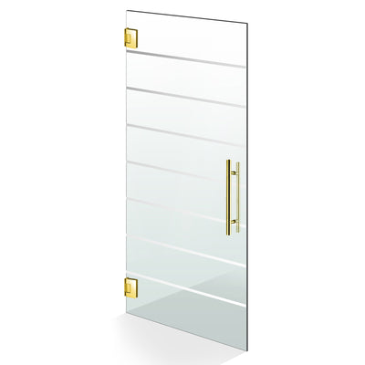 Hinged glass door gold, #Clear