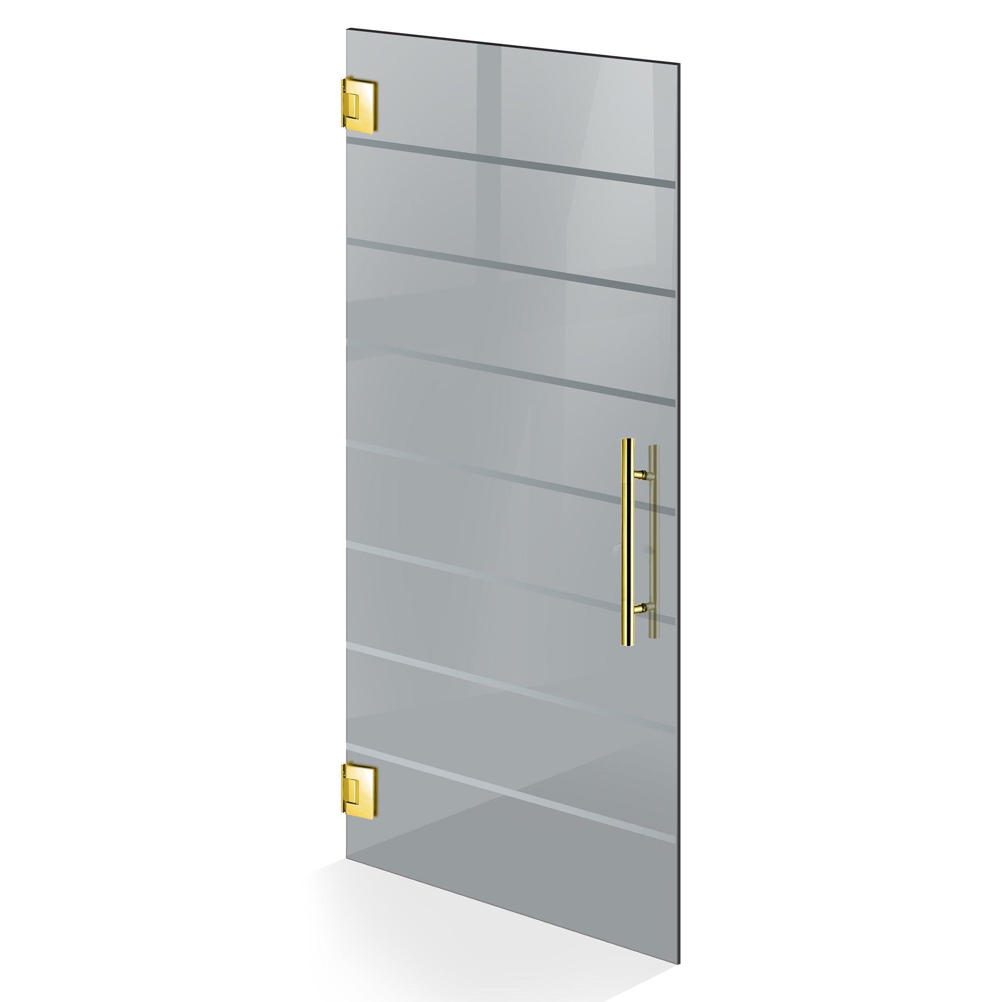 Hinged glass door gold, #Grey
