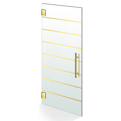 Hinged glass door gold, #Satiné