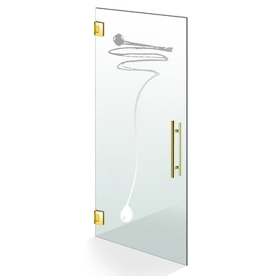 Hinged glass door gold, #Clear