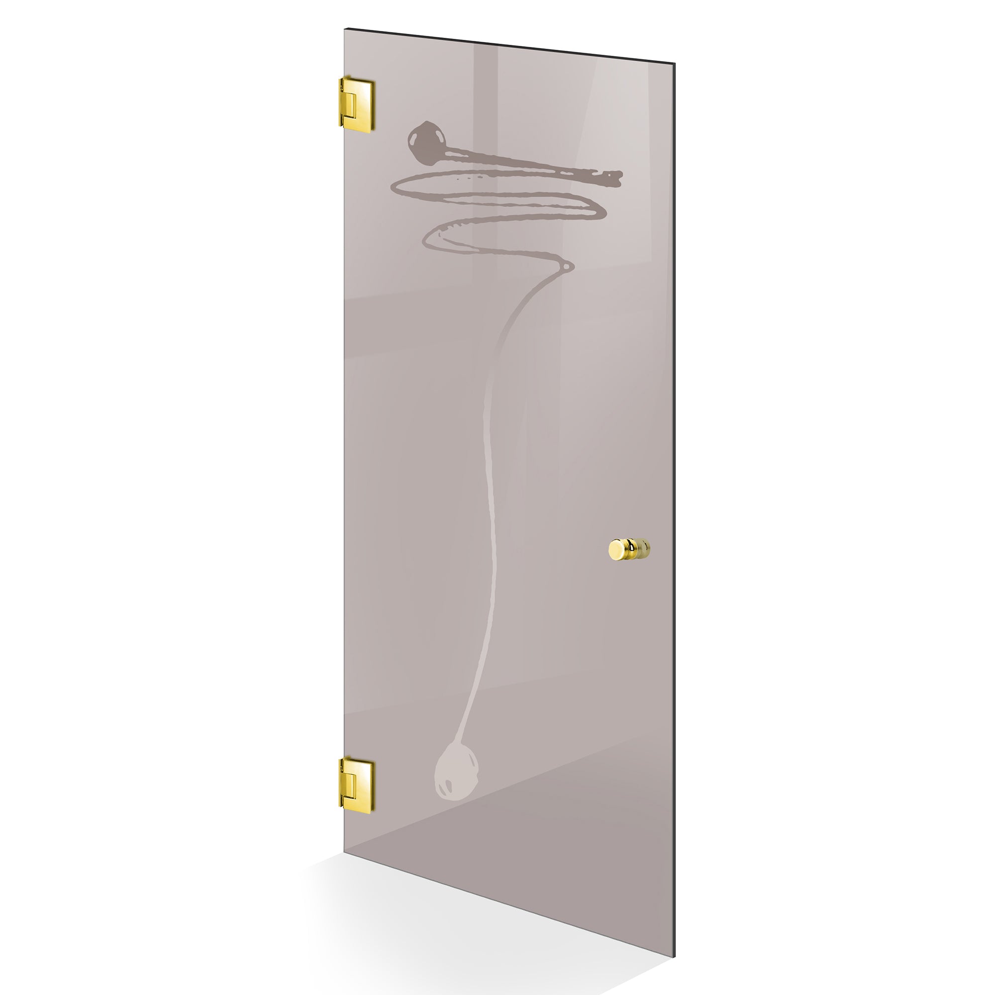 Hinged glass door gold, #Bronze