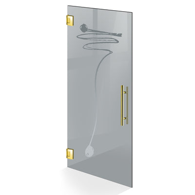 Hinged glass door gold, #Grey