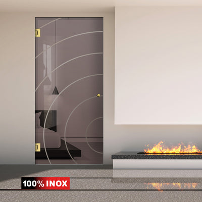 Hinged glass door gold, #Bronze