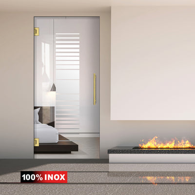 Hinged glass door gold, #Clear