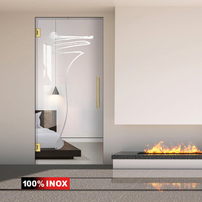 Hinged glass door gold, #Clear