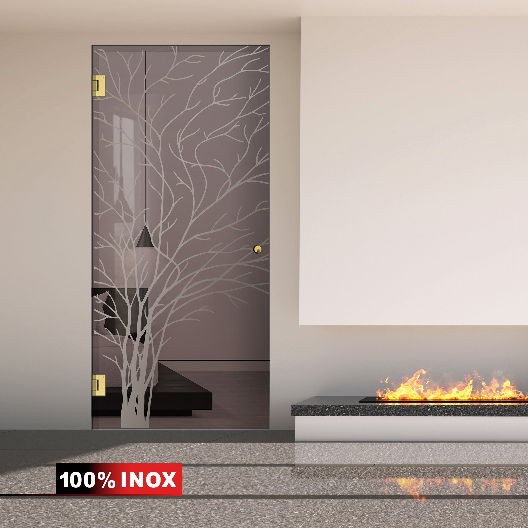 Hinged glass door gold, #Bronze