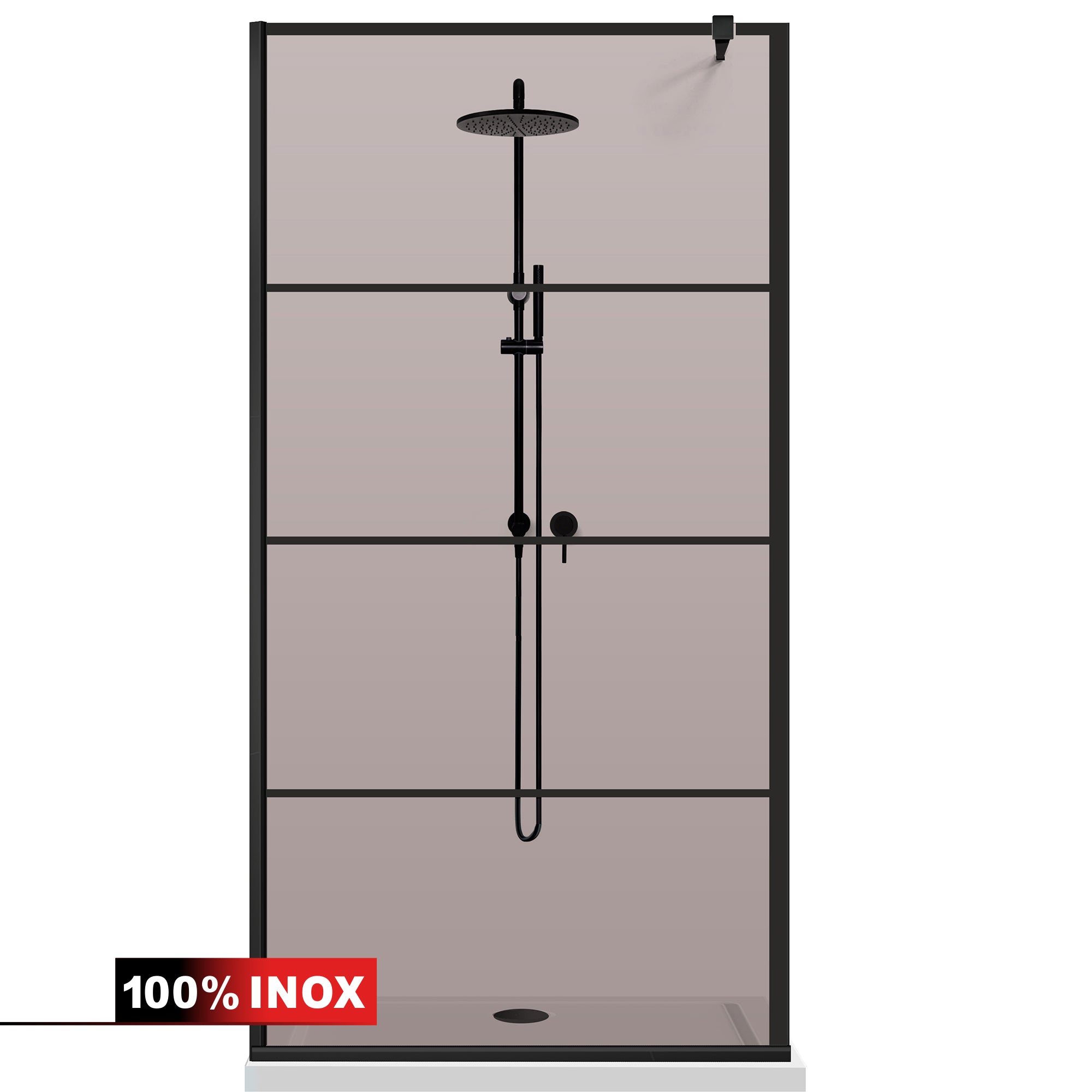 Paravan dus Walk-in, Perete dus  Negru, #Bronz #Bronz