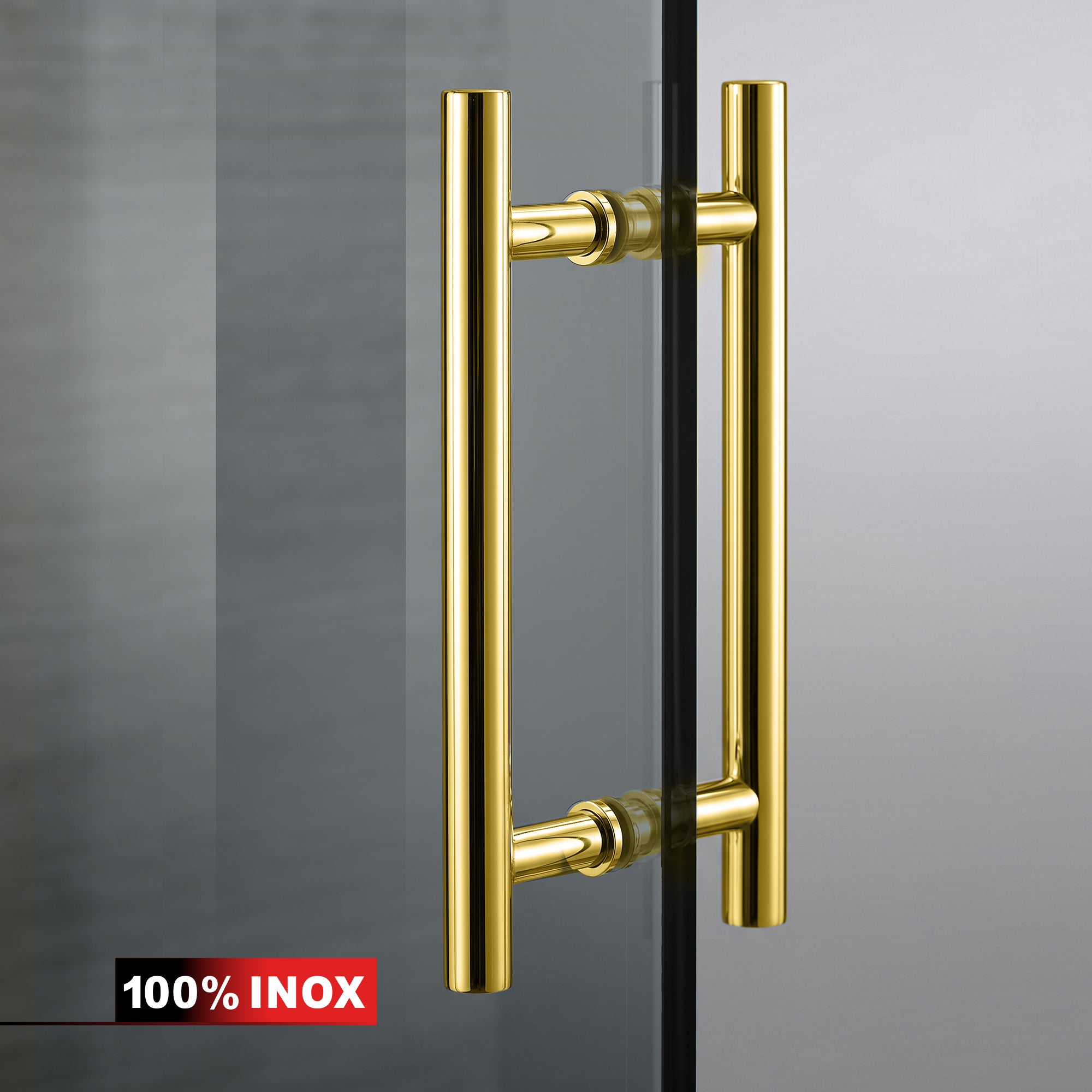 Hinged glass door gold, #Grey