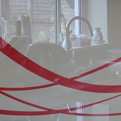 Verre peint pour revêtements de cuisine, modèle LINEFLOW2