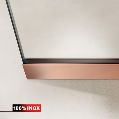 Paroi de douche walk-in Aqua Elegance® Copper, ferrure tout inox cuivre, verre clair, sécurisé
