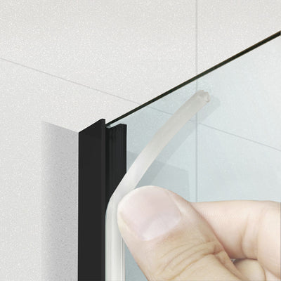 Paravan dus Walk-in, Perete dus  Negru, #Clara #Víztiszta