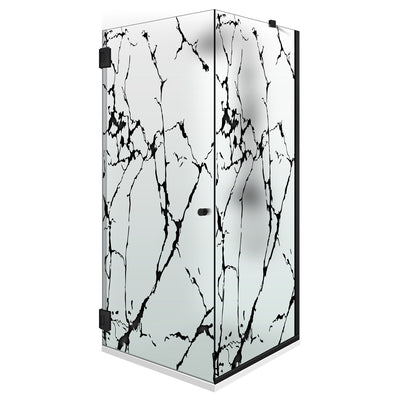 Shower enclosure with hinged door #Satiné