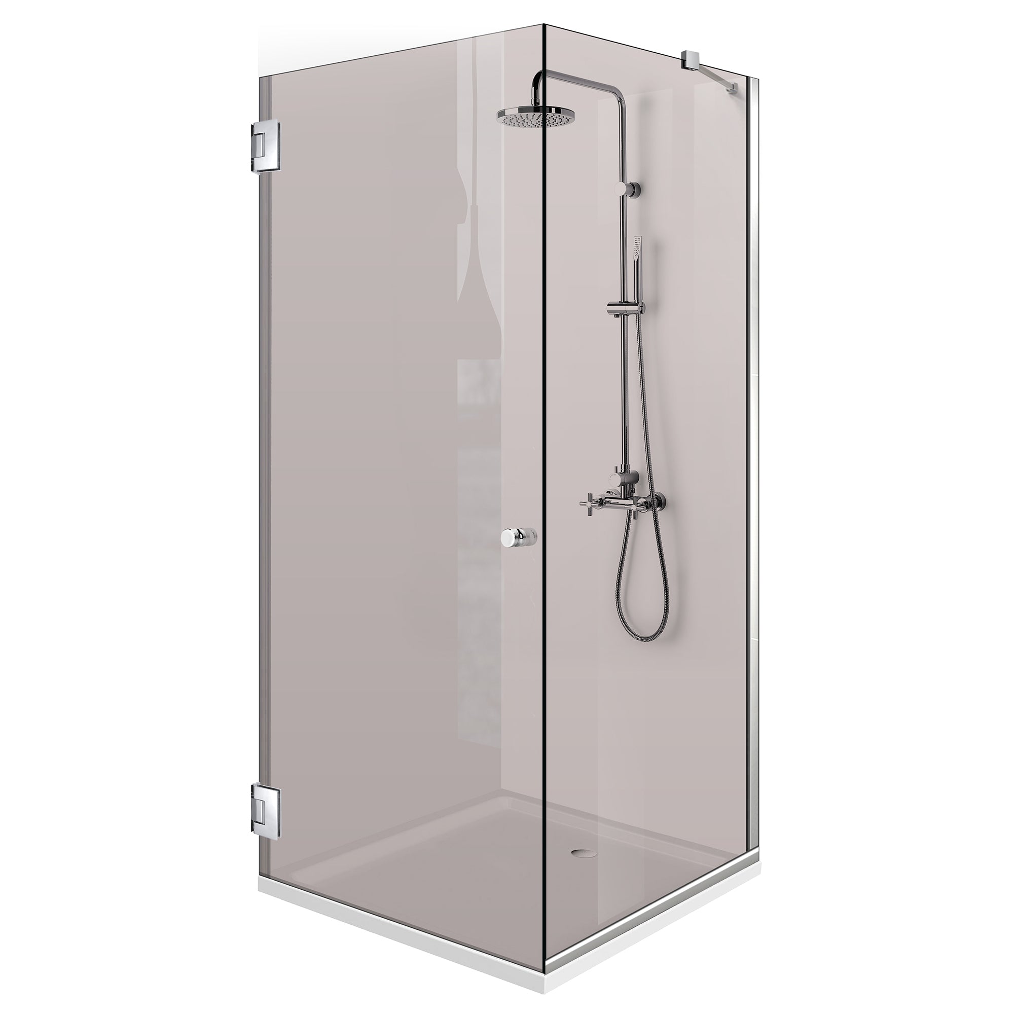 Cabine de douche avec porte battante #Bronze