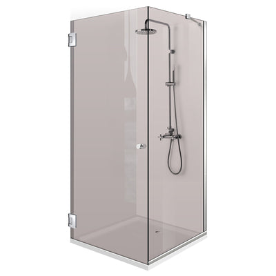 Cabine de douche avec porte battante #Bronze