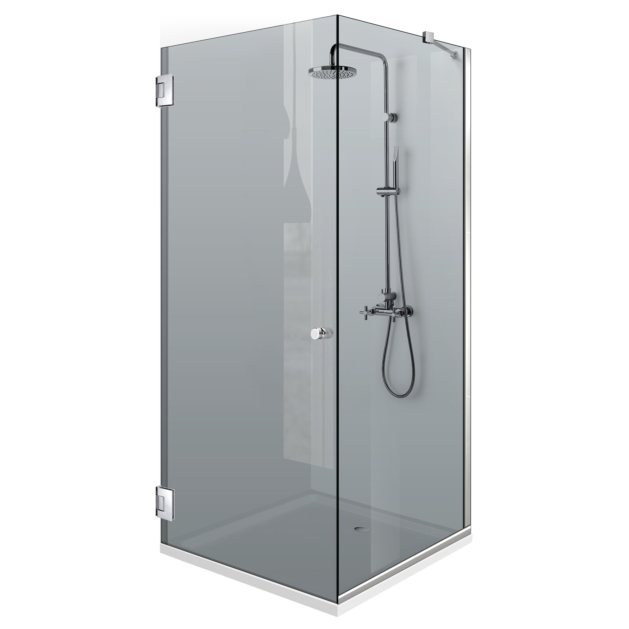 Cabine de douche avec porte battante #Gris