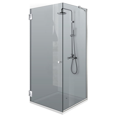 Cabine de douche avec porte battante #Gris