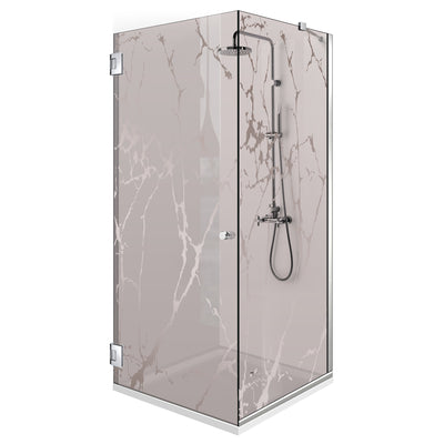 Cabine de douche avec porte battante #Bronze