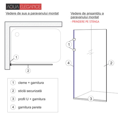 Shower Screens Walk-in, Stainless steel shower wall, gold #Bronze