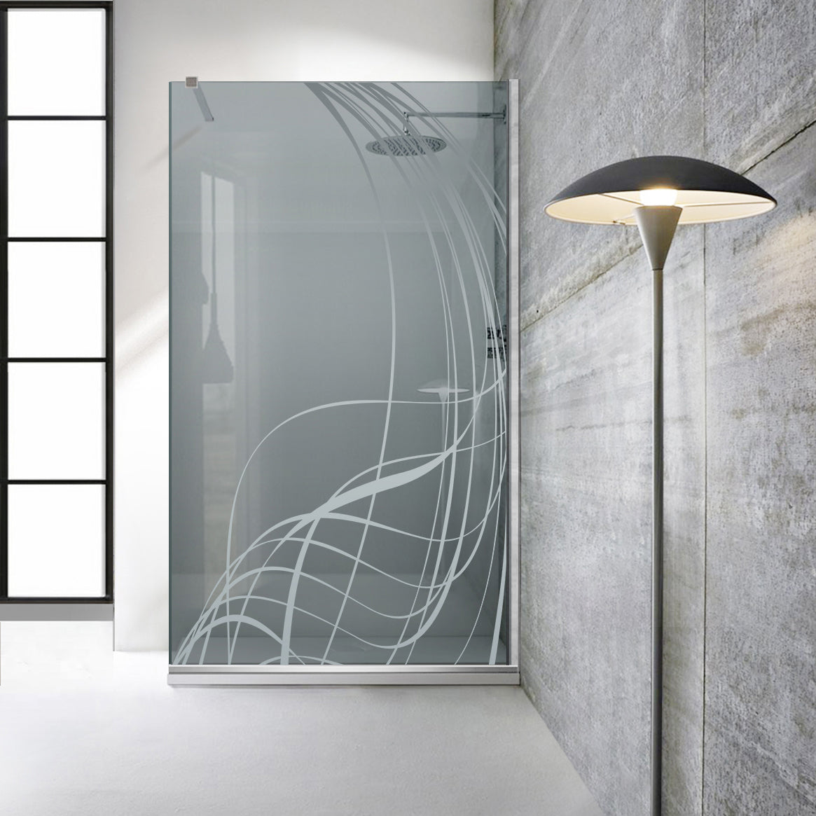Paravan dus Walk-in, Perete dus  Inox, #Gri #Szürke