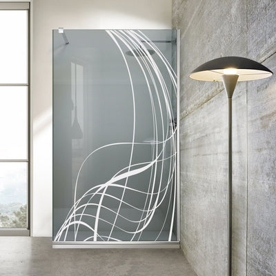 Paravan dus Walk-in, Perete dus  Inox, #Gri #Szürke